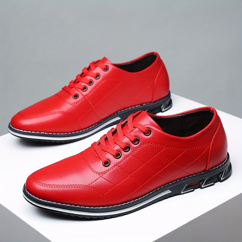 Men's Lace-Up Casual Shoes with Quilted Detailing and Sport Sole
