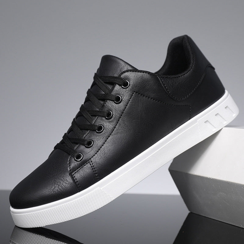 Men’s Low-Top Sneakers with Lace-Up Front and White Sole
